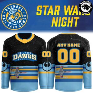 Roanoke Rail Yard Dawgs x Star Wars Night Special Edition Hockey Jersey