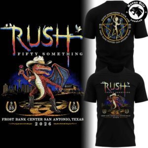 Rush Fifty Something Tour 2026 San Antonio TX Black T-Shirt