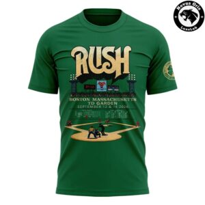 Rush Fifty Something Tour TD Garden Boston 2026 Green T Shirt 2
