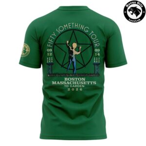 Rush Fifty Something Tour TD Garden Boston 2026 Green T Shirt 3