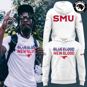 SMU Mustangs Football Blue Blood New Blood Pullover Hoodie