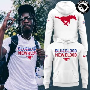 SMU Mustangs Football Blue Blood New Blood Pullover Hoodie 2