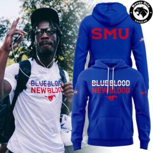 SMU Mustangs Football Blue Blood New Blood Pullover Hoodie 5