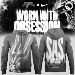 San Antonio Spurs Worn With Obsession 2026 Grey Graphic Hoodie