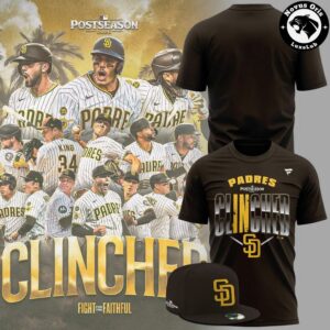 San Diego Padres Postseason Clinched 2026 Graphic T Shirt 3