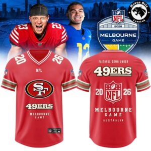 San Francisco 49ers 2026 Melbourne Game Red Football Jersey