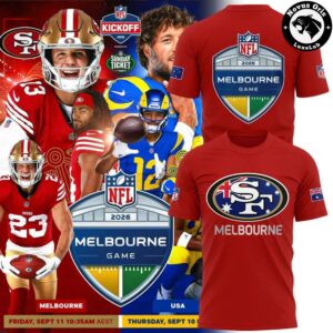 San Francisco 49ers Melbourne Game International Series 2026 T Shirt 2