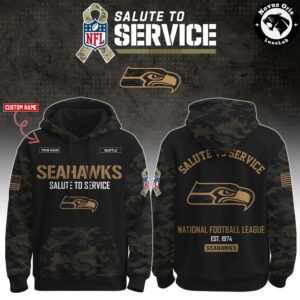 Seattle Seahawks NFL Salute To Service 2026 Custom Camo Hoodie