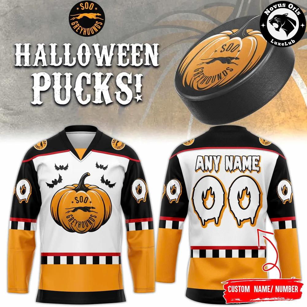 Soo Greyhounds x Halloween Night 2026 Hockey Jersey Soo Greyhounds x Halloween Night 2026 Hockey Jersey