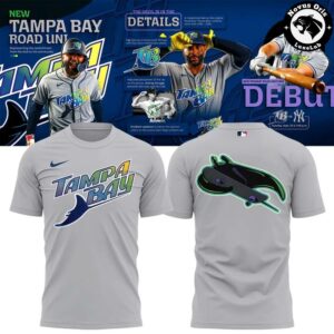 Tampa Bay Rays 2026 MLB Road Uniform Gray Graphic T Shirt 1