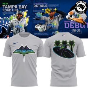 Tampa Bay Rays 2026 MLB Road Uniform Gray Graphic T Shirt 2