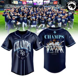 Tampa Bay Rays AL East Division Champions 2026 Navy Baseball Jersey 1