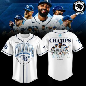 Tampa Bay Rays AL East Division Champions 2026 Navy Baseball Jersey 2