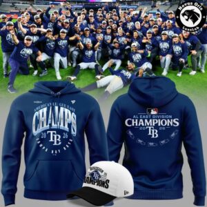 Tampa Bay Rays AL East Division Champions 2026 Navy Pullover Hoodie 2