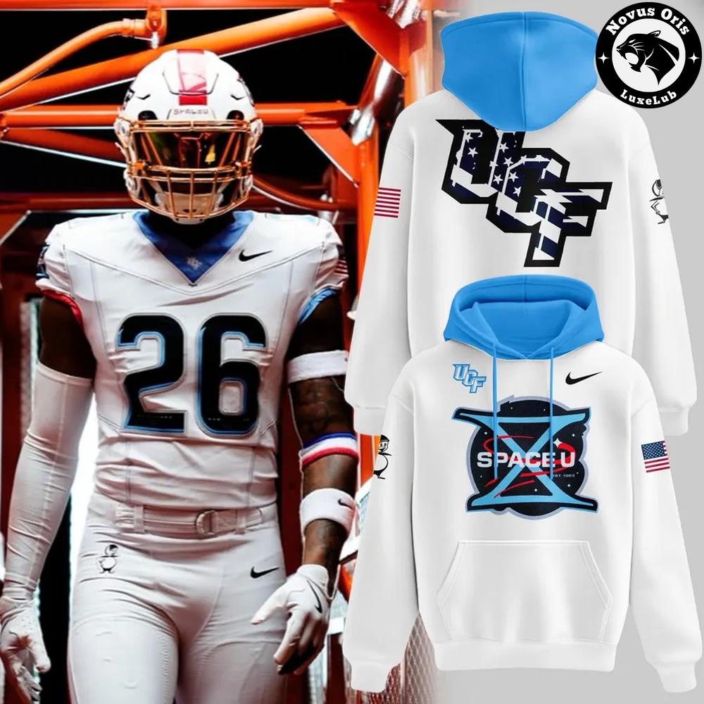 UCF Knights Property of SpaceU 2026 White Pullover Hoodie UCF Knights Property of SpaceU 2026 White Pullover Hoodie