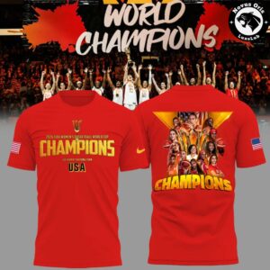 USA Womens Basketball 2026 FIBA World Champions 12x Berlin Victory T Shirt 12