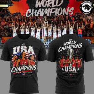 USA Womens Basketball 2026 FIBA World Champions 12x Berlin Victory T Shirt 5