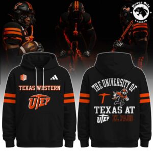 UTEP Miners Texas Western 2026 Blackout Vintage Mascot Hoodie