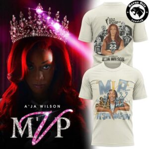 Aja Wilson 22 Las Vegas Aces WNBA MVP Commemorative 2026 T Shirt 3