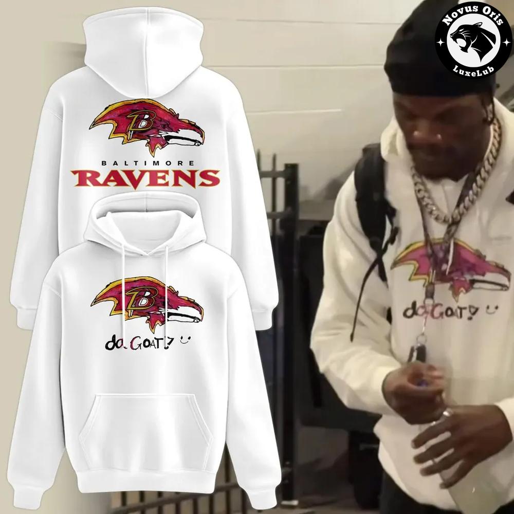 Baltimore Ravens Da GOAT 2026 White Pullover Hoodie - NovusOris