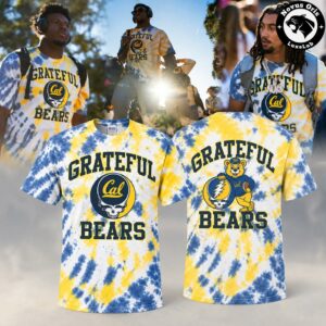 California Golden Bears x Grateful Dead 2026 Blue Gold Tie Dye T Shirt 2