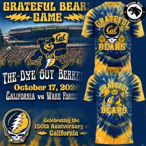 California Golden Bears x Grateful Dead Tie Dye 2026 T Shirt 1
