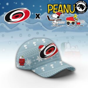Carolina Hurricanes Peanuts Christmas 2026 Light Blue Hoodie 3