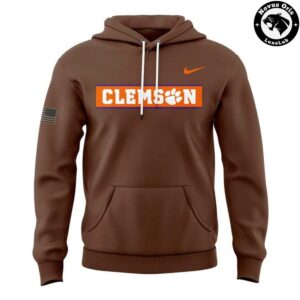 Clemson Tigers Military Appreciation Day 2026 Brown Hoodie 3