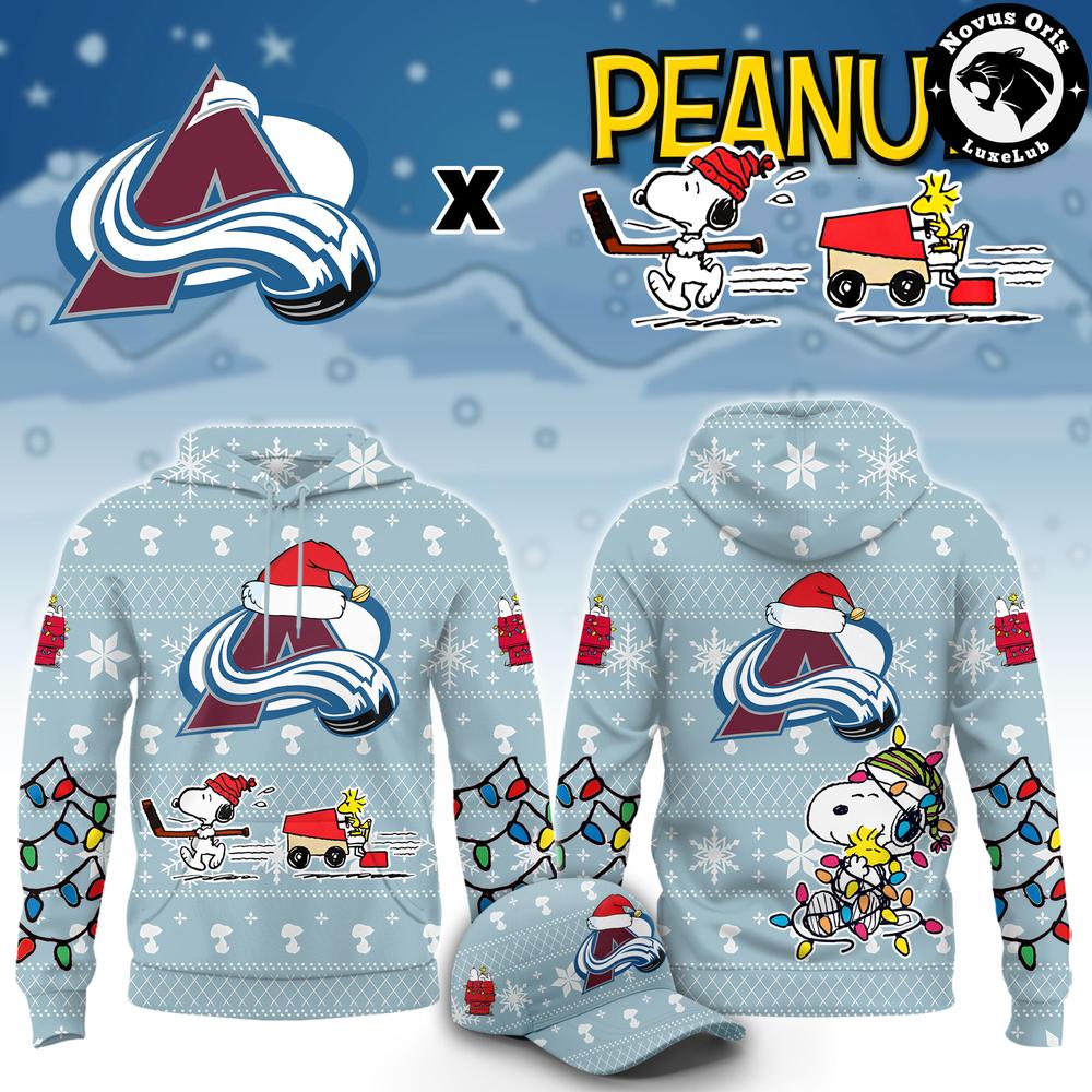Colorado Avalanche x Peanuts Christmas 2026 Hoodie Colorado Avalanche x Peanuts Christmas 2026 Hoodie
