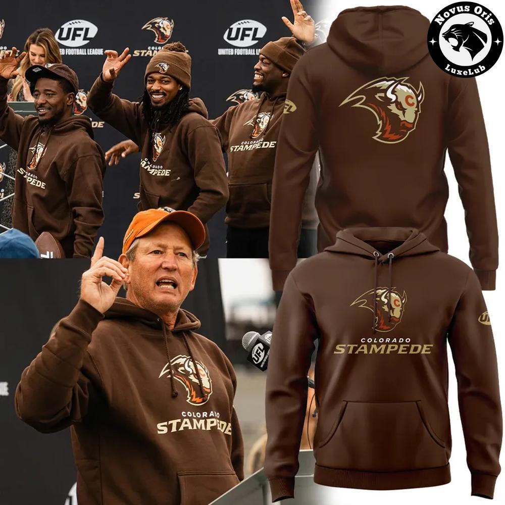 Colorado Stampede Primary Logo 2026 Brown Hoodie Colorado Stampede Primary Logo 2026 Brown Hoodie