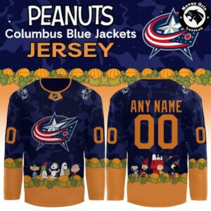 Columbus Blue Jackets x Peanuts Spooktacular Night Custom Hockey Jersey