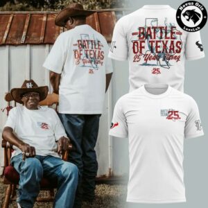 Dallas Cowboys vs Houston Texans Battle of Texas 25 Years Strong 2026 T Shirt 1