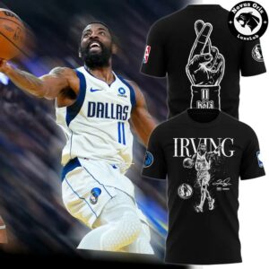 Dallas Mavericks Kyrie Irving Retro Graphic 2026 Black T Shirt 1