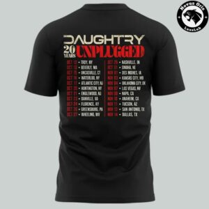 Daughtry 20 Years Unplugged Tour 2026 Black T Shirt 4