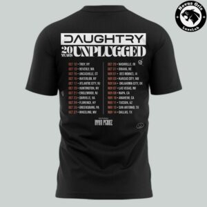 Daughtry 20 Years Unplugged Tour 2026 Black T Shirt 6