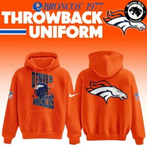 Denver Broncos 1977 Throwback Uniform Orange Hoodie 2