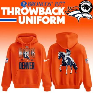 Denver Broncos 1977 Throwback Uniform Orange Hoodie 3