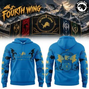 Detroit Lions x Fourth Wing Night 2026 Black Hoodie 3