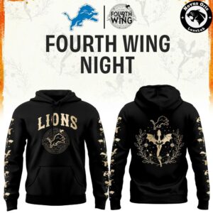 Detroit Lions x Fourth Wing Night 2026 Black Hoodie 4