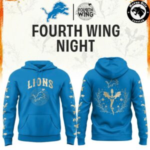 Detroit Lions x Fourth Wing Night 2026 Black Hoodie 5