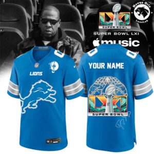 Detroit Lions x Jay Z Super Bowl LXI Custom Football Jersey 3