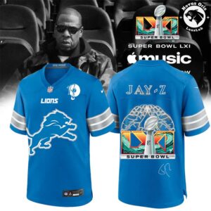 Detroit Lions x Jay Z Super Bowl LXI Custom Football Jersey 4