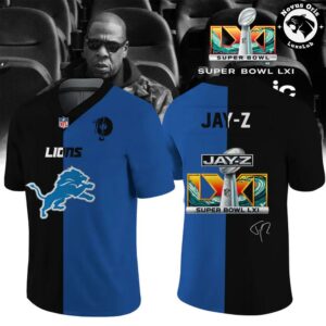 Detroit Lions x Jay Z Super Bowl LXI Custom Football Jersey 6