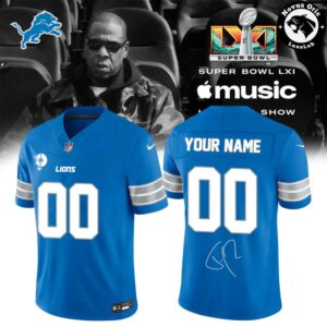 Detroit Lions x Jay Z Super Bowl LXI Custom Football Jersey 7