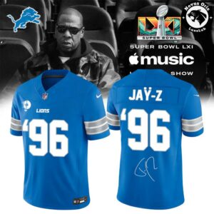 Detroit Lions x Jay Z Super Bowl LXI Custom Football Jersey 8