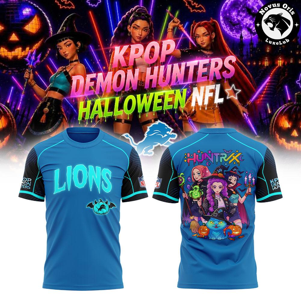 Detroit Lions x K-Pop Demon Hunters Halloween Night 2026 T-Shirt Detroit Lions x K-Pop Demon Hunters Halloween Night 2026 T-Shirt