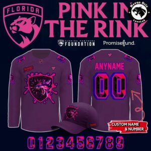 Florida Panthers Pink In The Rink Night 2026 Custom Hockey Jersey