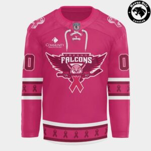 Fresno Falcons Breast Cancer Awareness Night 2026 Custom Hockey Jersey 2