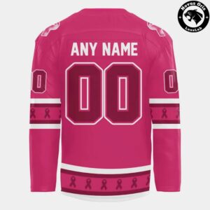 Fresno Falcons Breast Cancer Awareness Night 2026 Custom Hockey Jersey 3