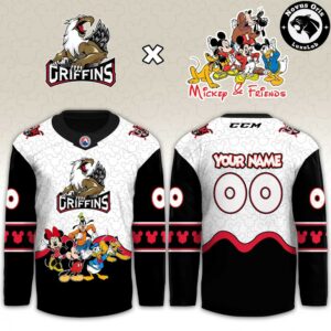 Grand Rapids Griffins x Mickey Mouse Friends Custom Hockey Jersey 2